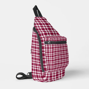 Burgunder weiß kariert crossbody bag
