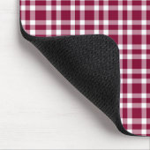 Burgunder weiß kariertes Muster Mousepad (Ecke)