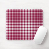 Burgunder weiß kariertes Muster Mousepad (Mit Mouse)