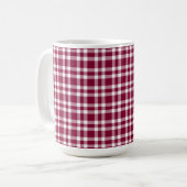 Burgunder Weiß Karomuster Kaffeetasse (Vorderseite Links)