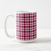 Burgunder Weiß Karomuster Kaffeetasse (Links)