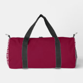 Burgunder Weiß Karomuster Klein Duffle Bag (Vorderseite)