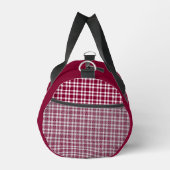 Burgunder Weiß Karomuster Klein Duffle Bag (Rechts)