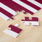 Burgunder Weiß Streifen Muster Puzzle (Seite)