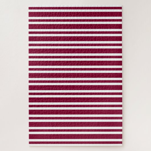 Burgunder Weiß Streifen Muster Puzzle (Vertikal)