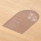 Burgunder Weiße Linie Kunst Minimalistische Hochze Acryleinladungen (Ablage )