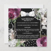 Burgunder, weißer Rosenblütenbogen Einladung (Rückseite)