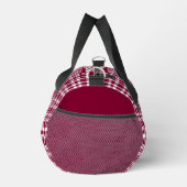 Burgunder-weißes Karomuster Klein Duffle Bag (Rechts)