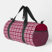 Burgunder-weißes Karomuster Klein Duffle Bag (Rechte Ecke)