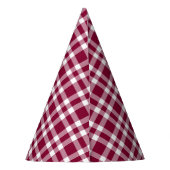 Burgunder-weißes Karomuster Partyhütchen (Rückseite)