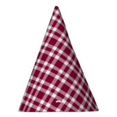 Burgunder-weißes Karomuster Partyhütchen (Rechts)