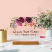 Burgunder-Wildblumen-Blumen  Acrylschild (Hochzeit)