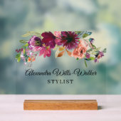 Burgunder-Wildblumen-Blumen Acrylschild (Neutral)