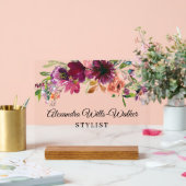 Burgunder-Wildblumen-Blumen Acrylschild (Hochzeit)