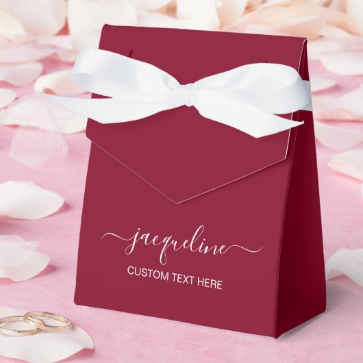 Burgunder-Zelt-Gunstbehälter mit individuellem Tex Geschenkschachtel (Hochzeit)