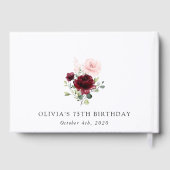 Burgunderblumen, rosa Blumen, Boho, Geburtstag Gästebuch (Rückseite)