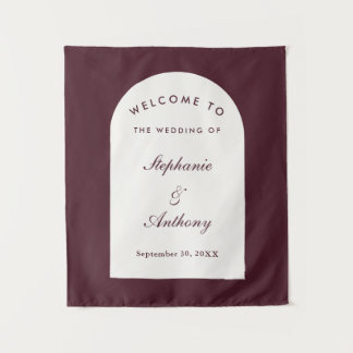 Burgunderbogen-Toskanische-Hochzeitskulisse Wandteppich