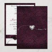 BurgunderGlitz Einladung (Vorne/Hinten)