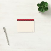 Burgunderkopf auf Beige Post-it Klebezettel (Büro)