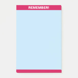 Burgunderkopf auf hellblauer Erinnerungsnotiz Post-it Klebezettel
