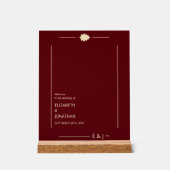 Burgunderne Hochzeit im Herbst Acrylschild (Vorderseite)