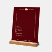 Burgunderne Hochzeit im Herbst Acrylschild (Winkel)