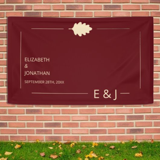 Burgunderne Hochzeit im Herbst Banner
