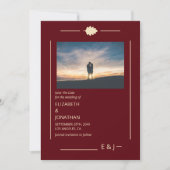 Burgunderne Hochzeit im Herbst Save The Date (Vorderseite)