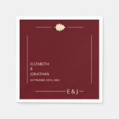 Burgunderne Hochzeit im Herbst Serviette (Vorderseite)