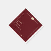 Burgunderne Hochzeit im Herbst Serviette (Ecke)