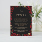 Burgunderrosen Boho-Hochzeit Begleitkarte (Stehend Vorderseite)