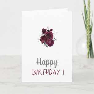 Burgunderrosen Geburtstag Karte