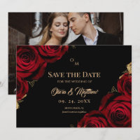 Burgunderrosen Schwarz-rote Hochzeit