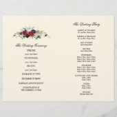 Burgunderrot | Blau | Hochzeitsprogramm für Rote F (Rückseite)