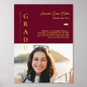 Burgunderrot | Einfaches Abschluss Foto & Angebot Foliendrucke (Vorderseite)