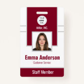 Burgunderrot | Foto-ID der Konferenz und der Bildu Ausweis (Vorderseite)