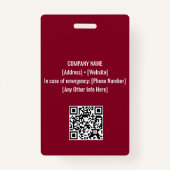 Burgunderrot | Foto-ID der Konferenz und der Bildu Ausweis (Rückseite)