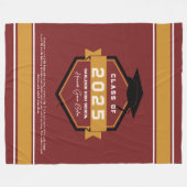 Burgunderrot | Klasse 2025 Abschluss Keepake Fleecedecke (Vorderseite (Horizontal))