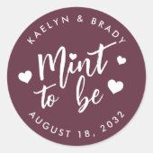 Burgunderrot | Muss Personalisierte Gastgeschenk H Runder Aufkleber (Vorderseite)