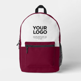 Burgunderrot | Personalisiertes Firmenlogo und Tex Bedruckter Rucksack