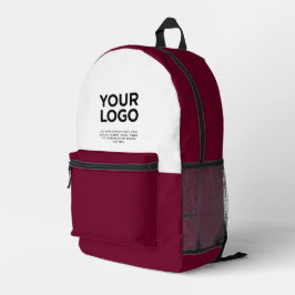 Burgunderrot | Personalisiertes Firmenlogo und Tex Bedruckter Rucksack