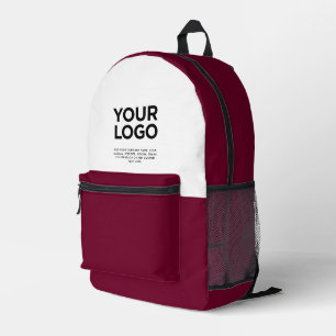 Burgunderrot   Personalisiertes Firmenlogo und Tex Bedruckter Rucksack