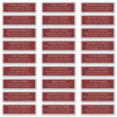 Burgunderrot | Private Guest Address Labels (Vorderseite)