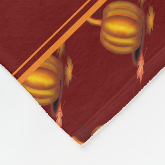 Burgunderrot | PUMPKIN Custom | GLÜCKLICH DANKSGIV Fleecedecke (Ecke)