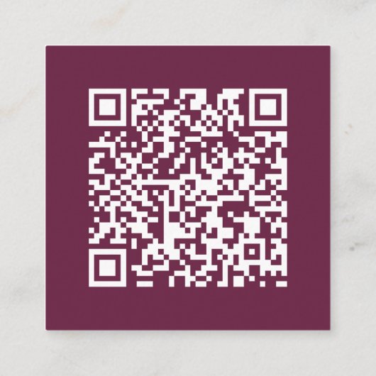 Burgunderrot | QR-Code | Hochzeit RSVP Begleitkarte (Rückseite)