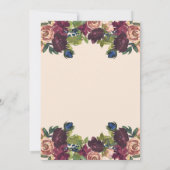 Burgunderrot | Wasserfarbene Kommune Einladung (Rückseite)