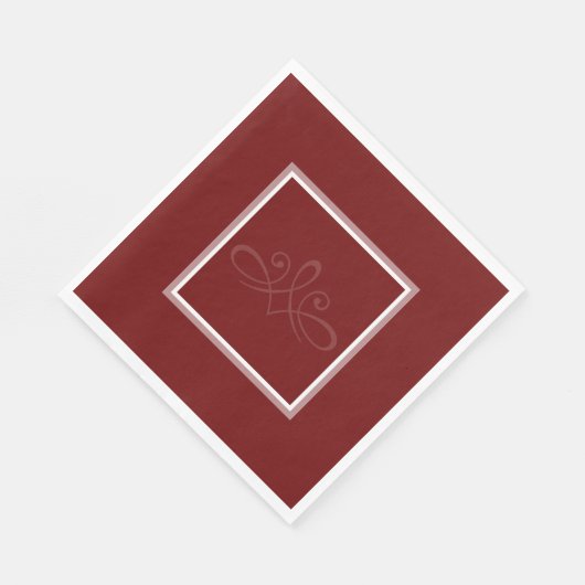 Burgunderrot-weiße Servietten (Ecke)