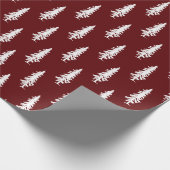 Burgunderrot | White Pine Trees Weihnachten | Urla Geschenkpapier (Ecke)