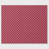 Burgunderrot | White Polka Dot Wrapping Paper Geschenkpapier (Flach)