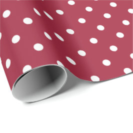Burgunderrot | White Polka Dot Wrapping Paper Geschenkpapier